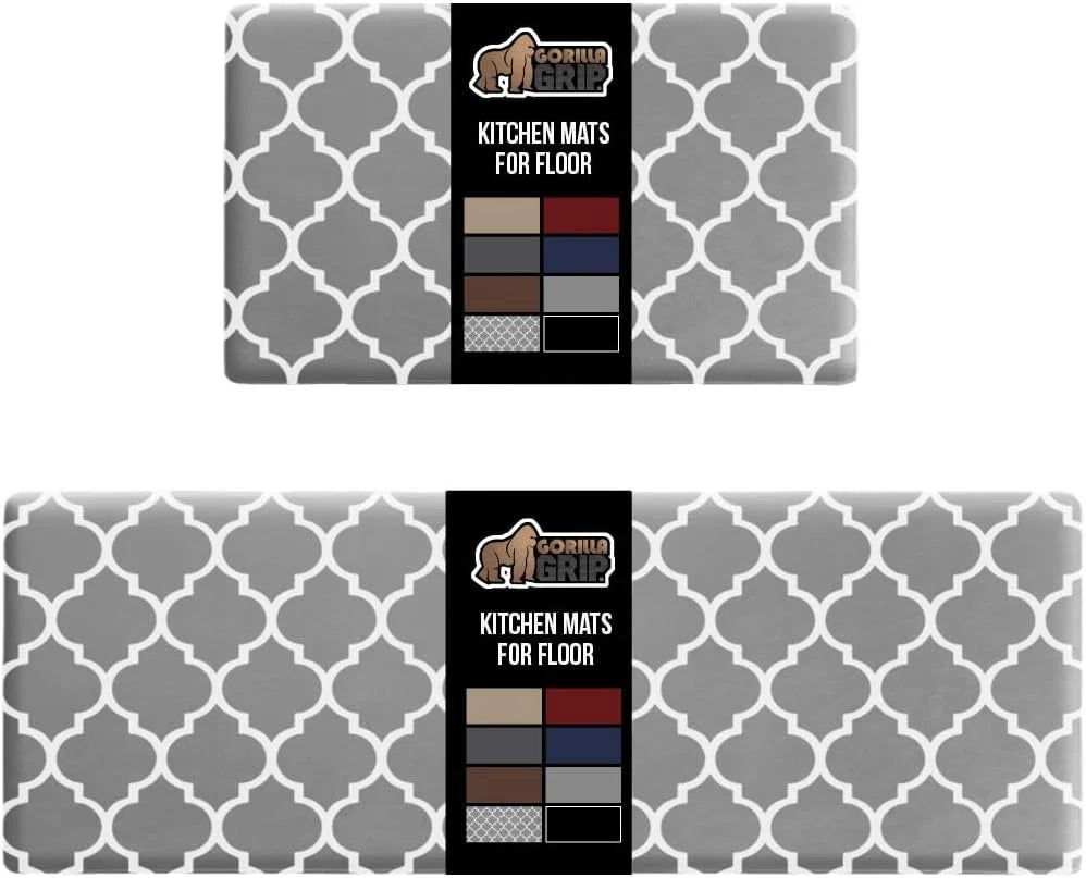 GORILLA GRIP Cushioned Antifatigue Kitchen Mat for Floor, 20x32, Charcoal
