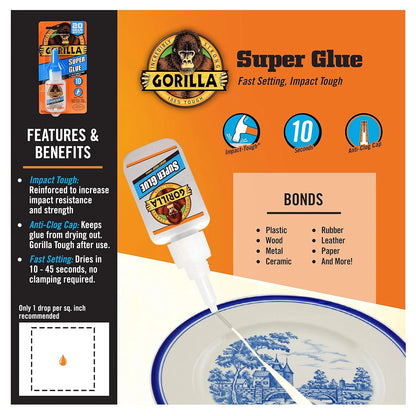 Gorilla Super Glue XL, Clear, All Purpose, 25 g