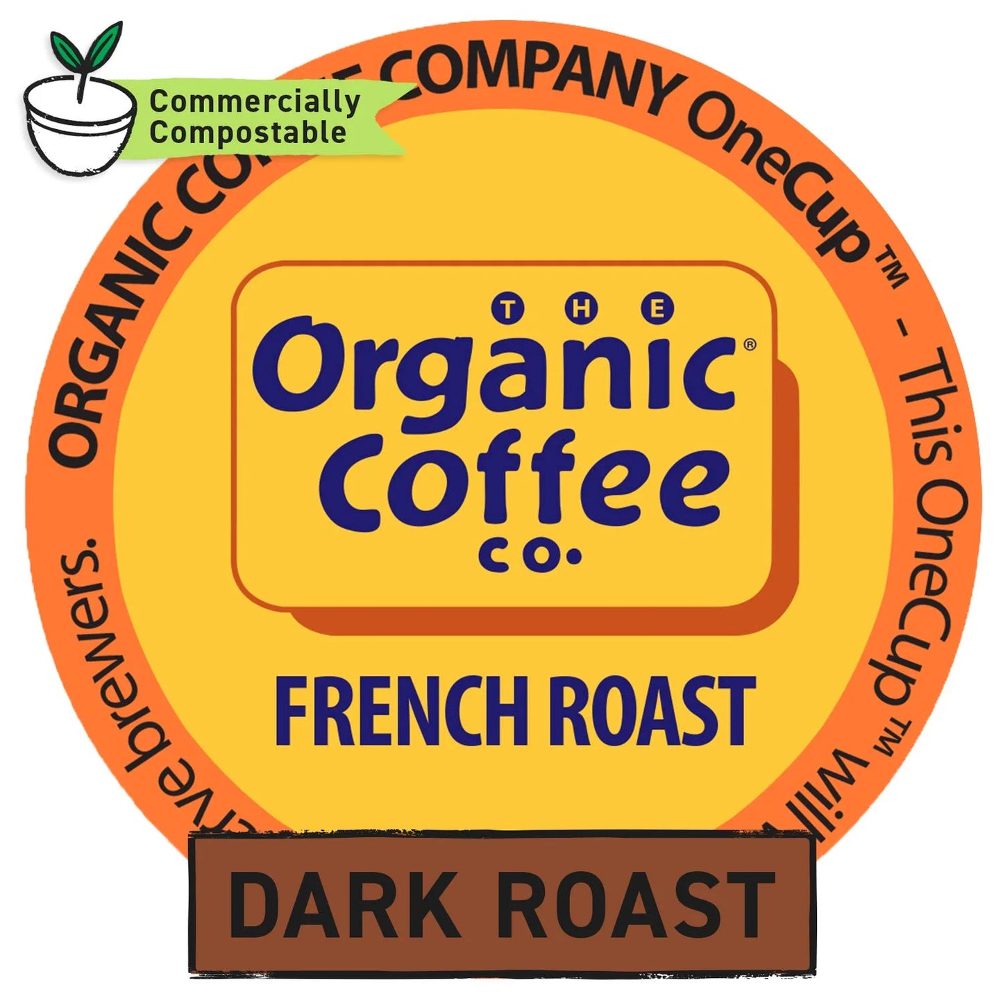 The Organic Coffee Co. Compostable Coffee Pods - Gorilla Decaf (36 Ct) K Cup Compatible including Keurig 2.0, Medium Roast, Swiss Water Processed, USDA Organic
