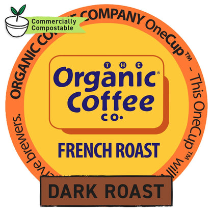 The Organic Coffee Co. Compostable Coffee Pods - Gorilla Decaf (36 Ct) K Cup Compatible including Keurig 2.0, Medium Roast, Swiss Water Processed, USDA Organic
