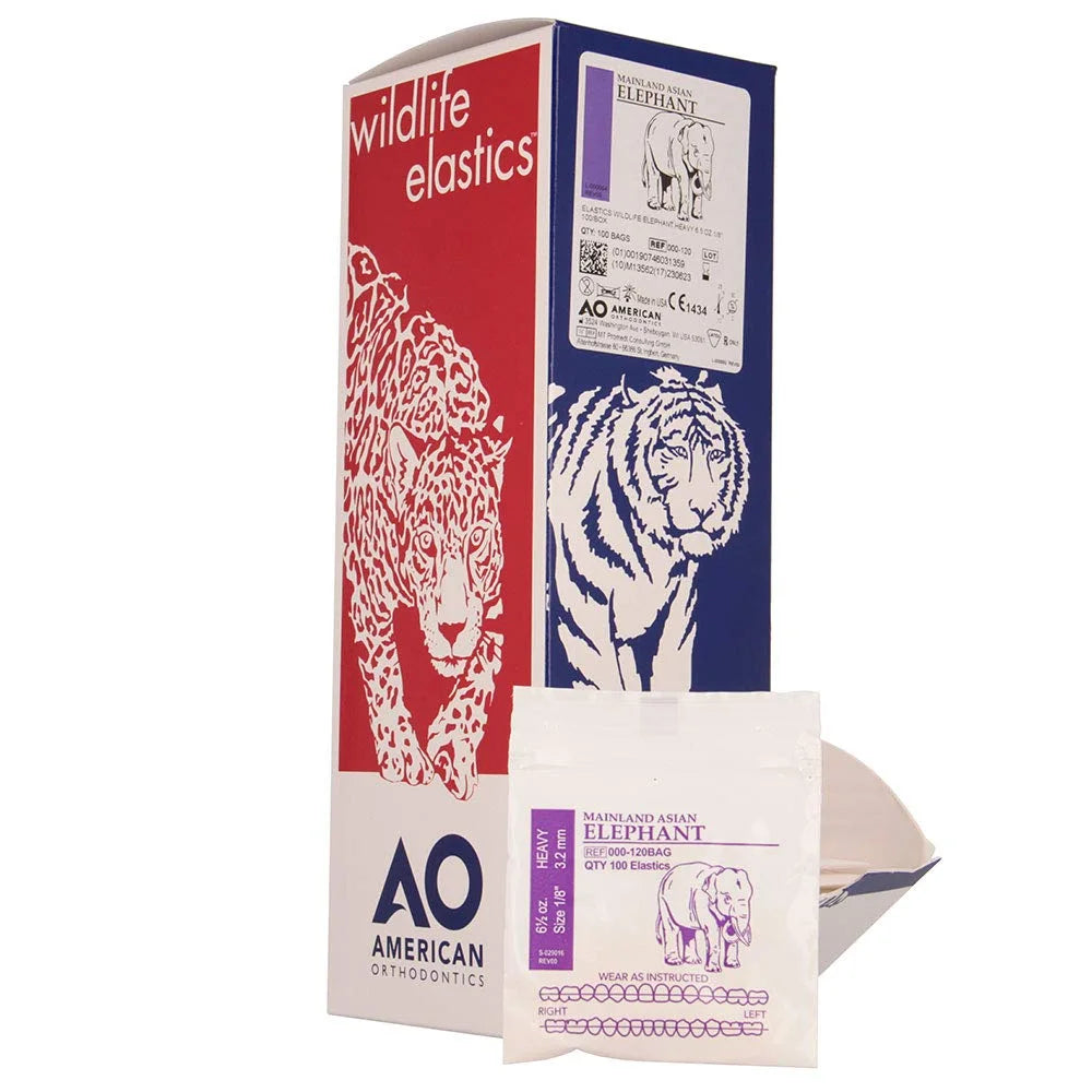 American Orthodontics Blue Whale Elastics, 5/16 in, 14 oz, Latex, Maximum