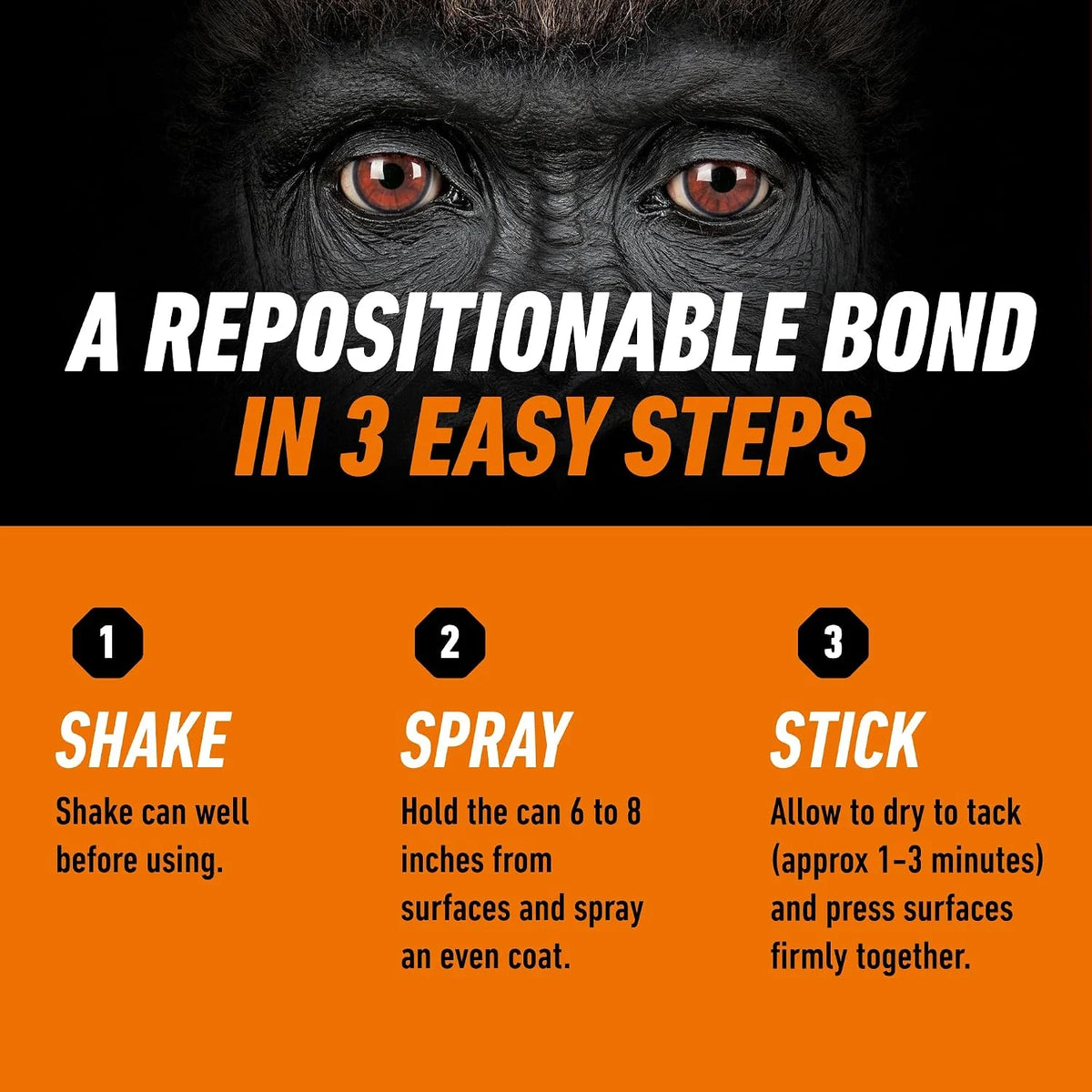 Gorilla Heavy Duty Spray Adhesive, Multi Purpose, Clear, 14 oz, 2-Pack
