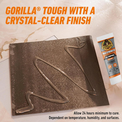 Gorilla Max Strength Construction Adhesive, Clear, 7 oz Tube, 1-Pack