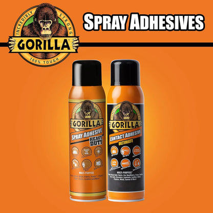 Gorilla Heavy Duty Spray Adhesive, Multi Purpose, Clear, 14 oz, 2-Pack