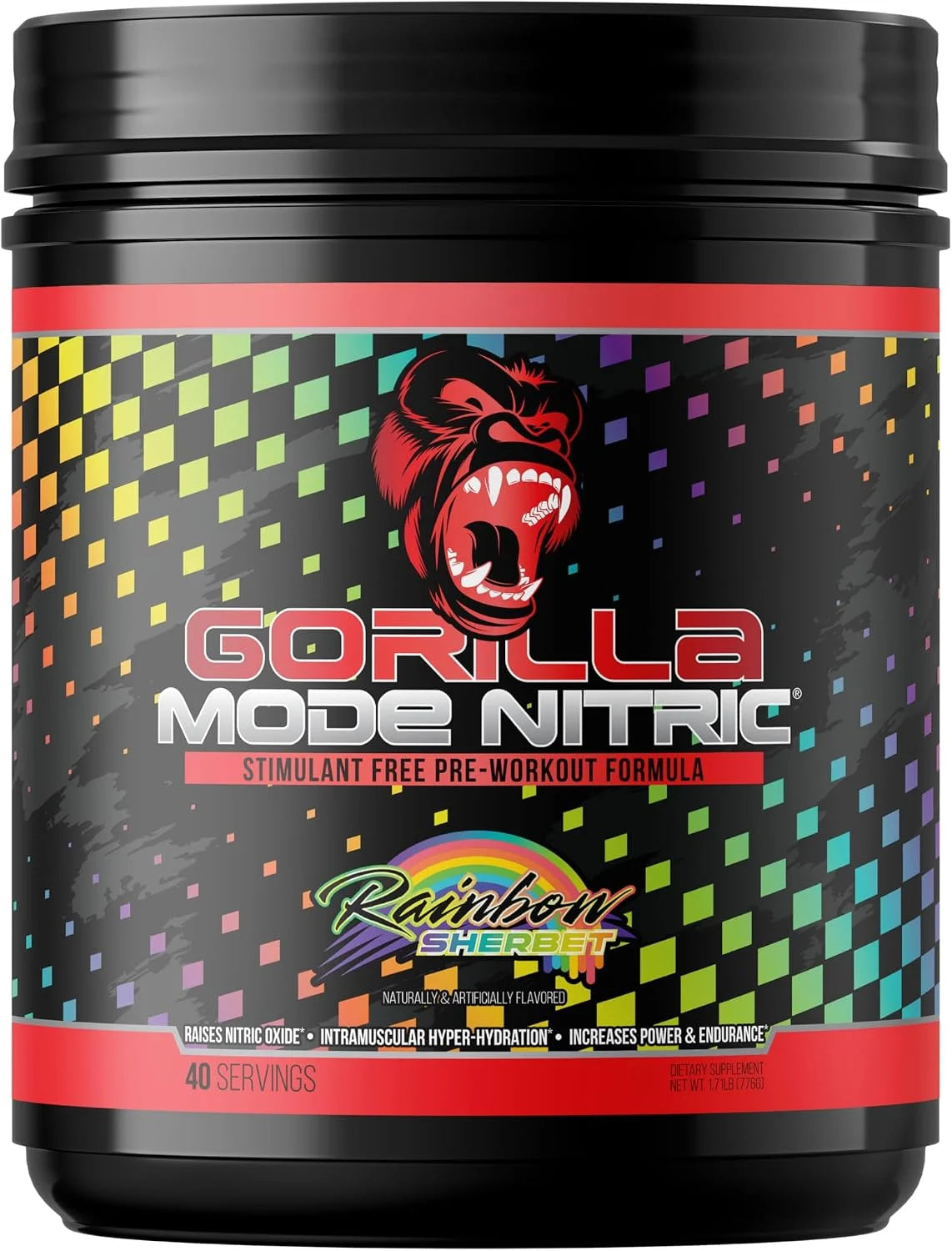 Gorilla Mode Nitric Stimulant Free Pre-Workout – Best Tasting and Most Effective Stimulant Free Pre-Workout/Massive Pumps · Vasodilation · Power / 688 Grams (Fruit Punch)