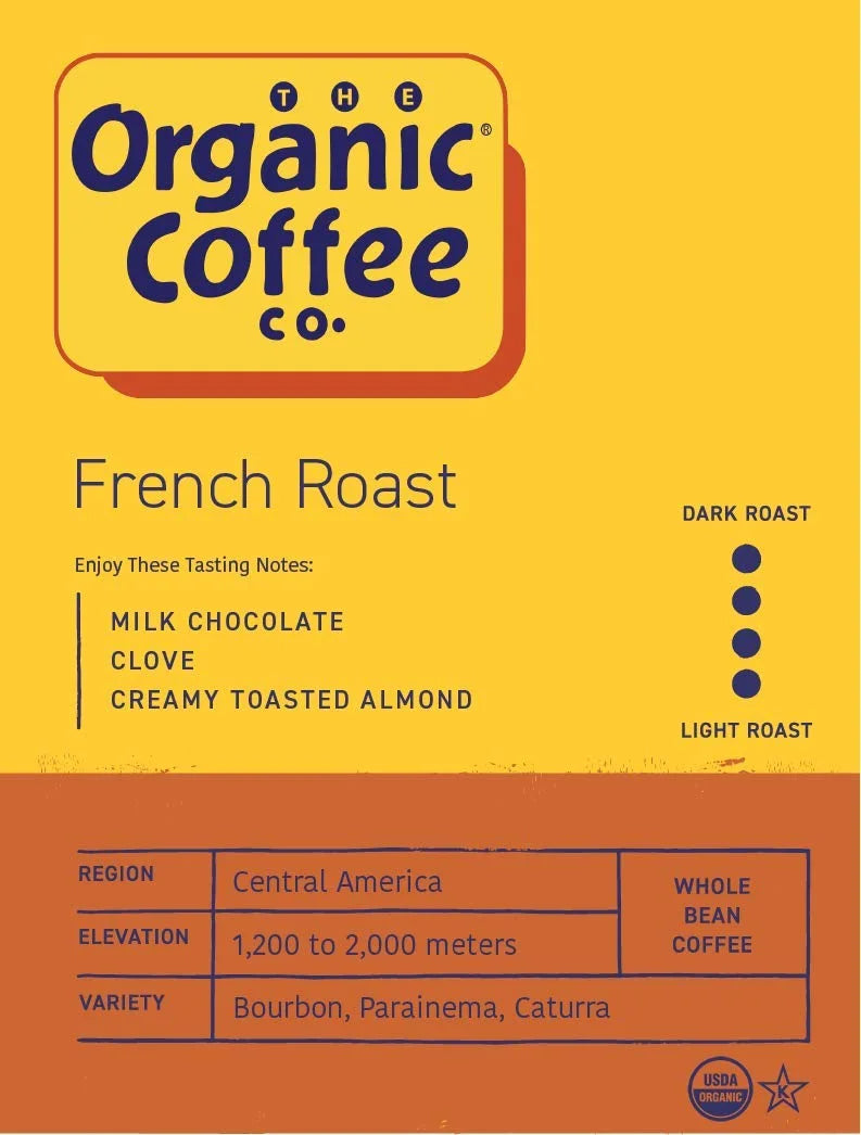 The Organic Coffee Co. DECAF French Roast Whole Bean Coffee, 2 lb bag