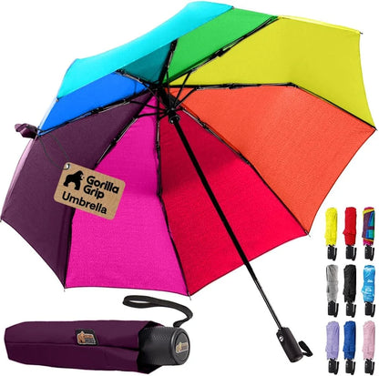 GORILLA GRIP Compact Travel Size Umbrella for Rain, Cats and Dogs