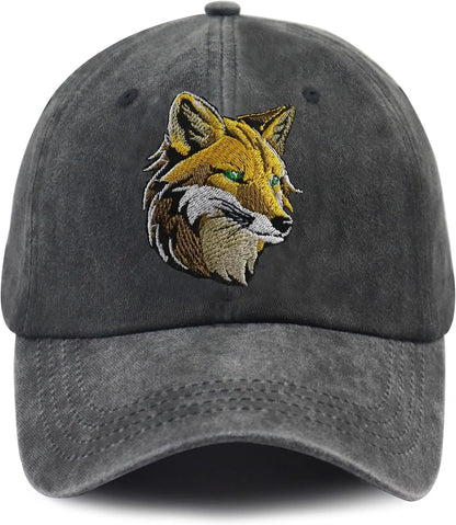 Unisex Adjustable Animal Hat for Men Women, Classic Cotton Wild Animals Embroidered Baseball Cap
