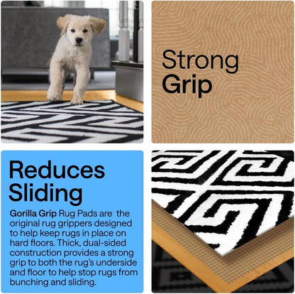 GORILLA GRIP® Slip Resistant Rug Pads for Hardwood Floor, 4x4 Cream