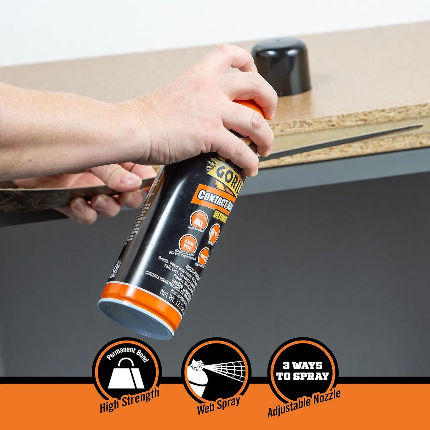 Gorilla Heavy Duty Spray Adhesive, Multi Purpose, Clear, 14 oz, 2-Pack