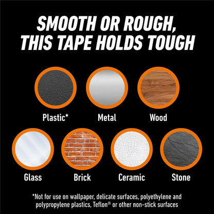 Gorilla Tough & Clear Double Sided Mounting Tape, Clear Tape, 1" x 150" - Weatherproof for Indoor or Outdoor (Pack of 6)