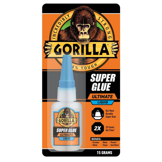 Gorilla Ultimate Fast-Setting Super Glue, Clear, 15 g