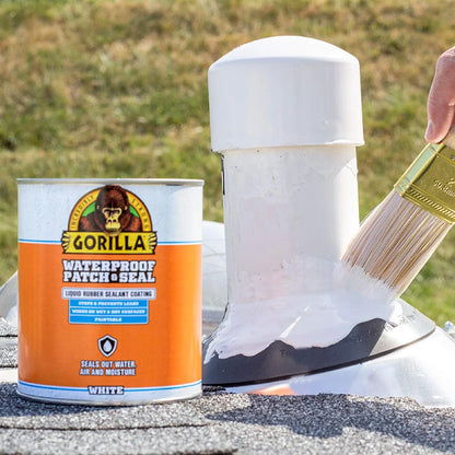 Gorilla Patch & Seal Liquid Rubber Waterproof Sealant, White, 32 Ounce (Pack of 6) - Seals Out Water, Air, and Moisture