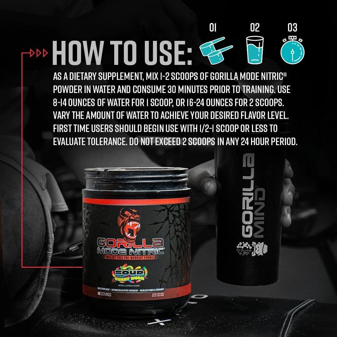 Gorilla Mode Nitric Stimulant Free Pre-Workout – Best Tasting and Most Effective Stimulant Free Pre-Workout/Massive Pumps · Vasodilation · Power / 688 Grams (Fruit Punch)