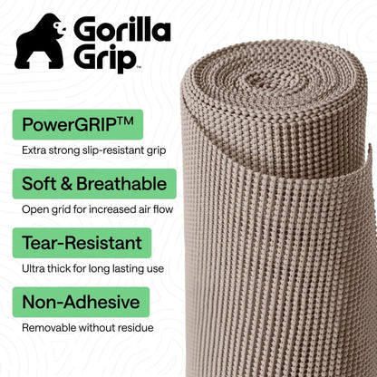 GORILLA GRIP powerGRIP Drawer Shelf and Cabinet Liner, 24"x30', Light Gray