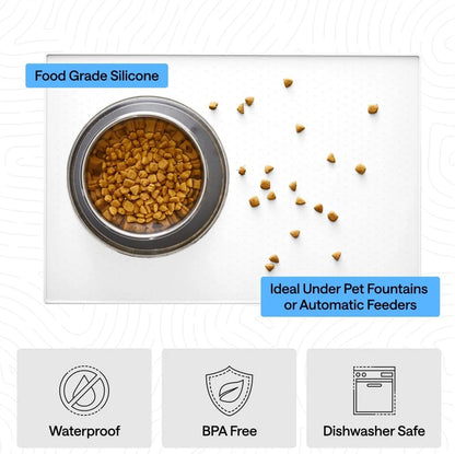 GORILLA GRIP Dog Food Mat, 100% Waterproof Silicone, 26x17 Navy