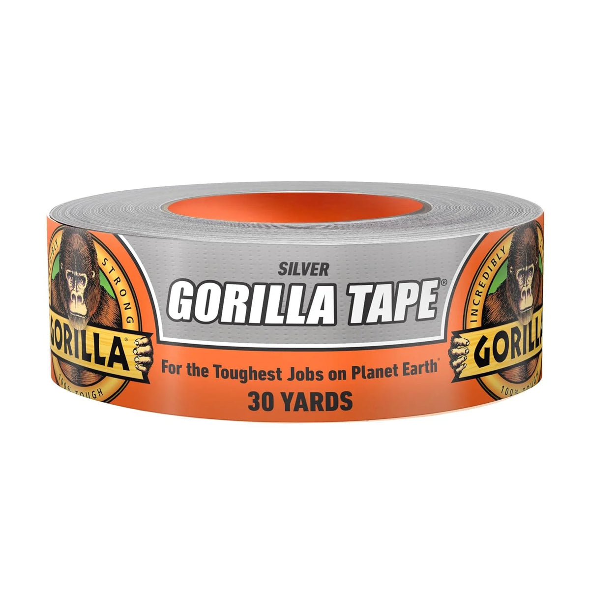 GORILLA Heavy Duty Duct Tape, Silver, 1.88" x 30 yd, 1-Pack