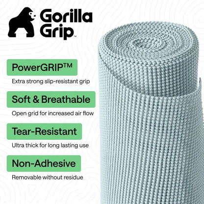 GORILLA GRIP powerGRIP Drawer Shelf and Cabinet Liner, 24"x30', Light Gray
