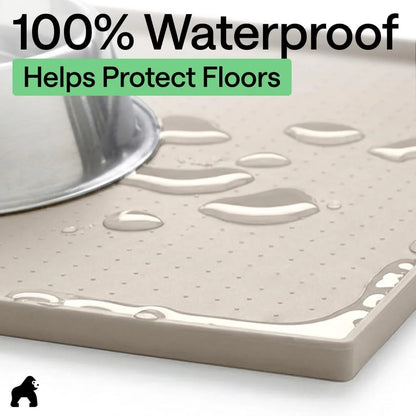 GORILLA GRIP Dog Food Mat, 100% Waterproof Silicone, 26x17 Navy