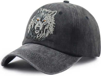Unisex Adjustable Animal Hat for Men Women, Classic Cotton Wild Animals Embroidered Baseball Cap