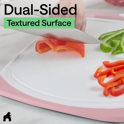 GORILLA GRIP BPA-Free Reversible Kitchen Cutting Board, Set of 3, Turquoise