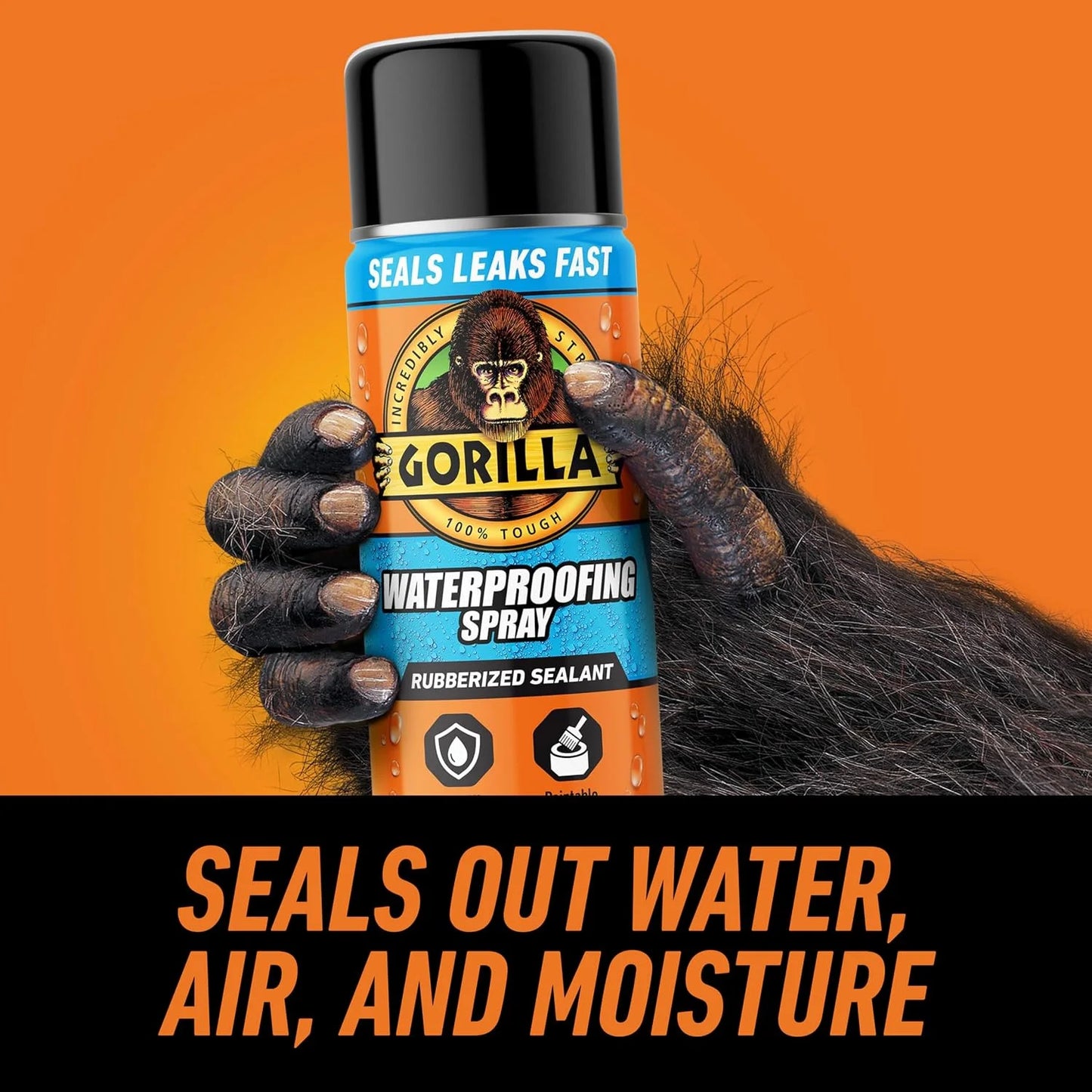 Gorilla Waterproofing Spray, Clear, 14 oz, 2-Pack, Flexible Sealant