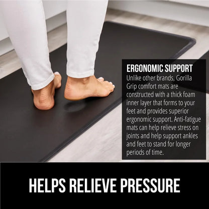 GORILLA GRIP Cushioned Antifatigue Kitchen Mat for Floor, 20x32, Charcoal