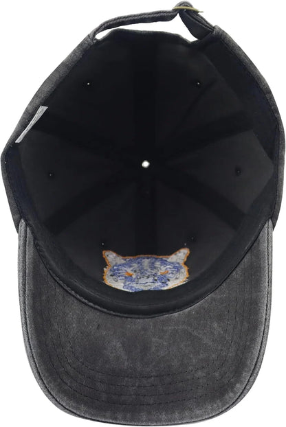 Unisex Adjustable Animal Hat for Men Women, Classic Cotton Wild Animals Embroidered Baseball Cap