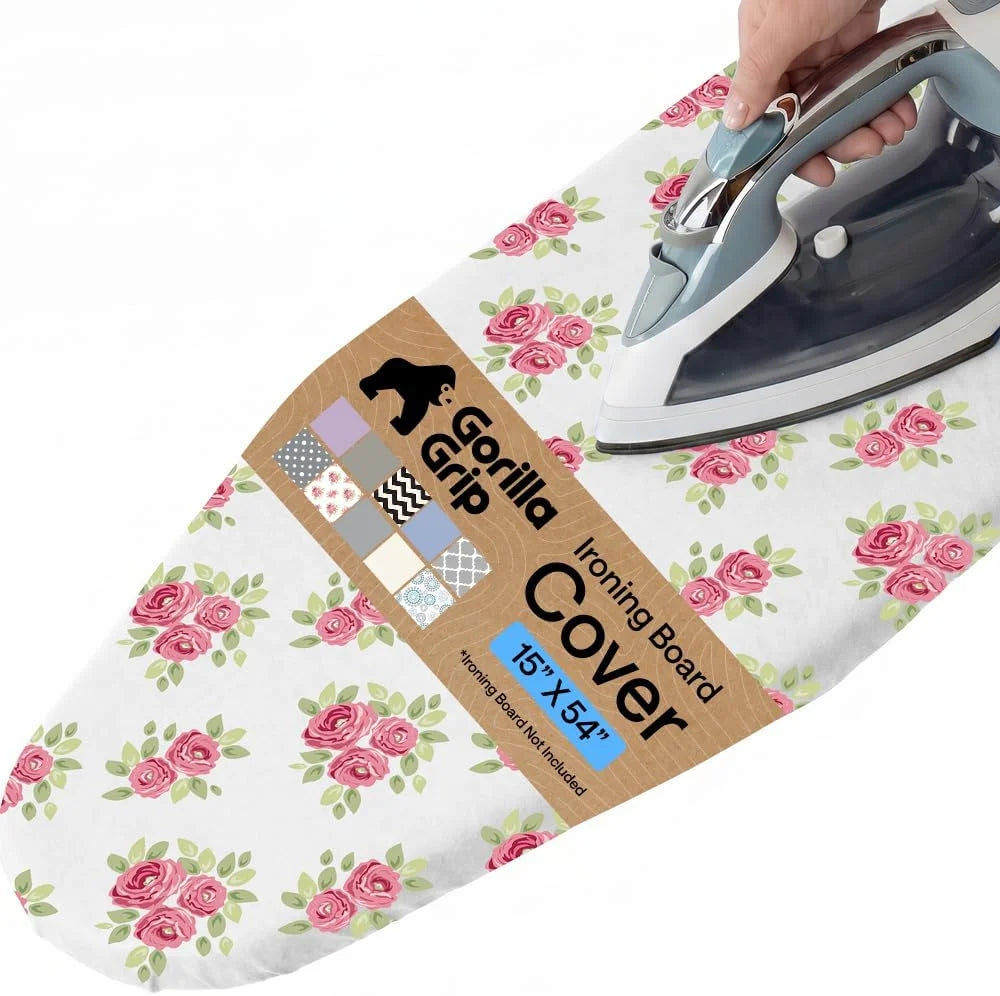 GORILLA GRIP Padded Ironing Board Cover, 15x54 Silver
