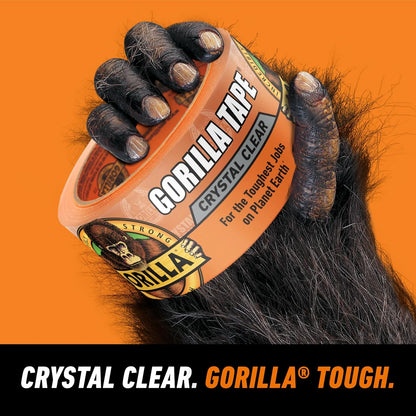 GORILLA Crystal Clear Tape, 1.88" x 18 yd, 2-Pack, Weather Resistant