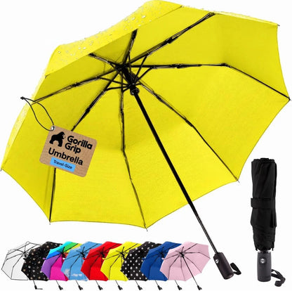 GORILLA GRIP Compact Travel Size Umbrella for Rain, Cats and Dogs
