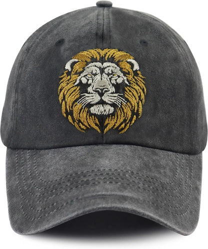 Unisex Adjustable Animal Hat for Men Women, Classic Cotton Wild Animals Embroidered Baseball Cap