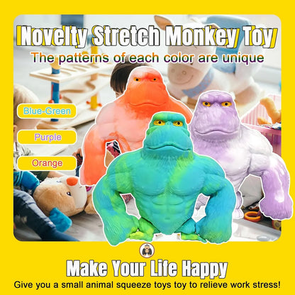 YHan Super Stretchy Gorilla Fidget Toy (Purple) Stretchy Monkey - Funny, Squishy & Perfect to Squeeze for Stress Relief - Ideal Gift for Kids