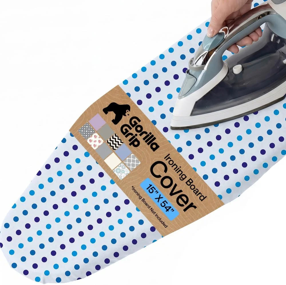 GORILLA GRIP Padded Ironing Board Cover, 15x54 Silver
