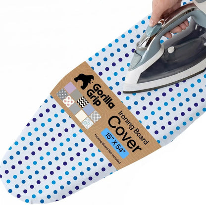 GORILLA GRIP Padded Ironing Board Cover, 15x54 Silver