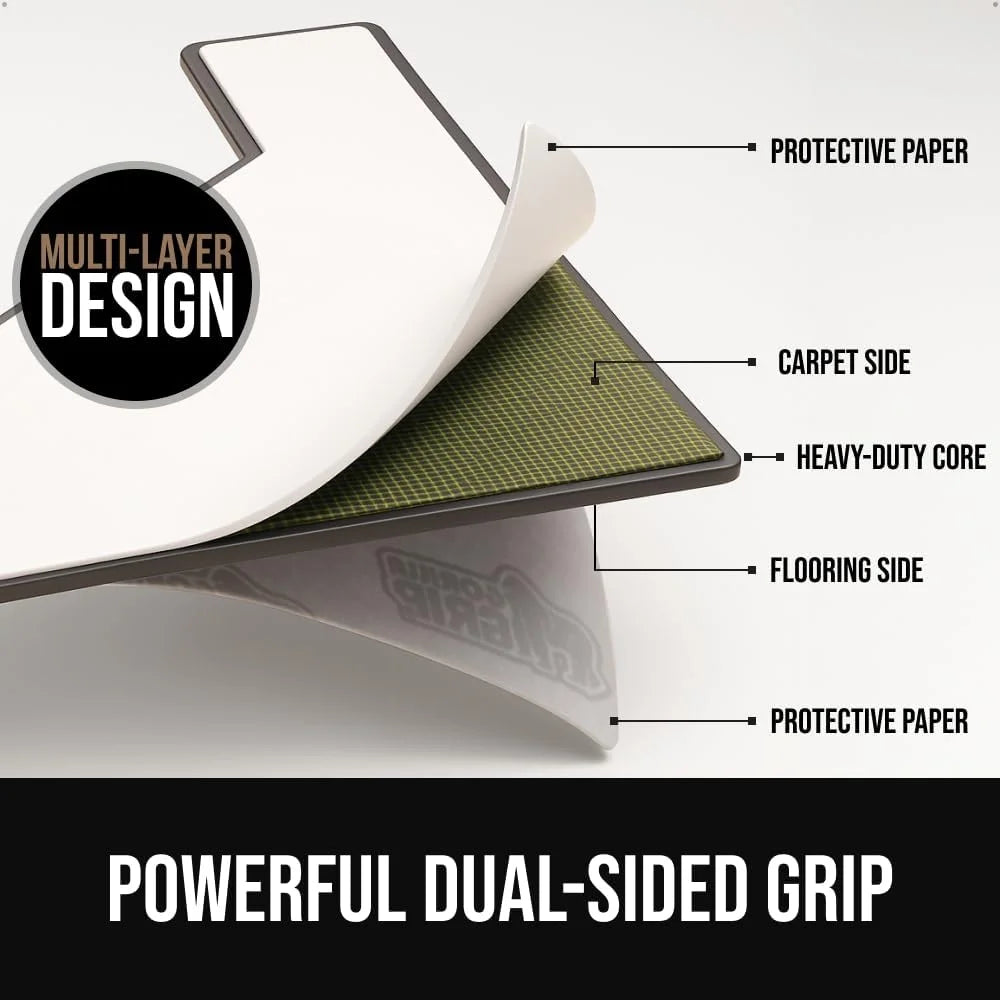 GORILLA GRIP® Extra Long Rug Grippers for Hardwood Floor, 8 Pack Black