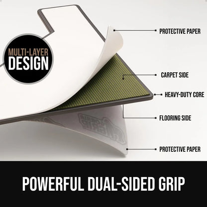 GORILLA GRIP® Extra Long Rug Grippers for Hardwood Floor, 8 Pack Black