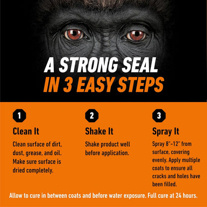 Gorilla Waterproofing Spray, Clear, 14 oz, 2-Pack, Flexible Sealant