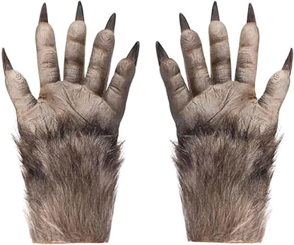 BXT Adults Lifelike Latex Halloween Ape Claws Animal Paws Gloves Mittens Cosplay Costume Props Furry Papion Gorilla Handwear