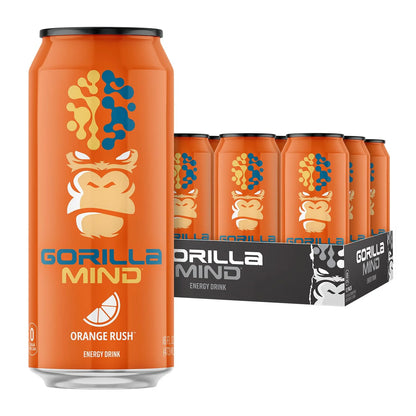 Gorilla Mind Energy Drink | 16oz, 12-Pack (Citrus Rain)