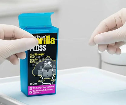 Piksters Gorilla Floss 4 Pack Extra Strong Dental Floss for Plaque Removal