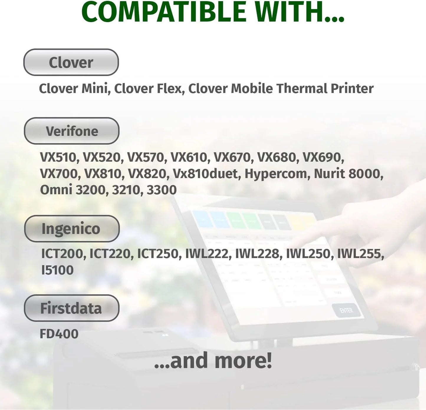 (50) Gorilla Supply 2 1/4 x 85 Thermal Paper Receipt Rolls Clover Mini Verifone VX510 VX570 FD50 T4220, 2.25 x 85 ft, POS/Cash Register Paper, BPA Free, 50 Rolls (Pack of 2)