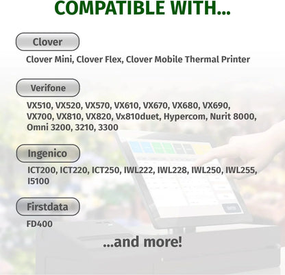 (50) Gorilla Supply 2 1/4 x 85 Thermal Paper Receipt Rolls Clover Mini Verifone VX510 VX570 FD50 T4220, 2.25 x 85 ft, POS/Cash Register Paper, BPA Free, 50 Rolls (Pack of 2)
