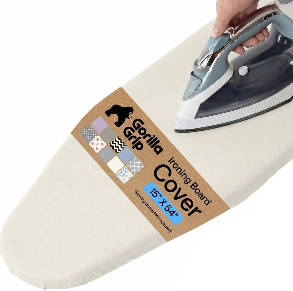 GORILLA GRIP Padded Ironing Board Cover, 15x54 Silver