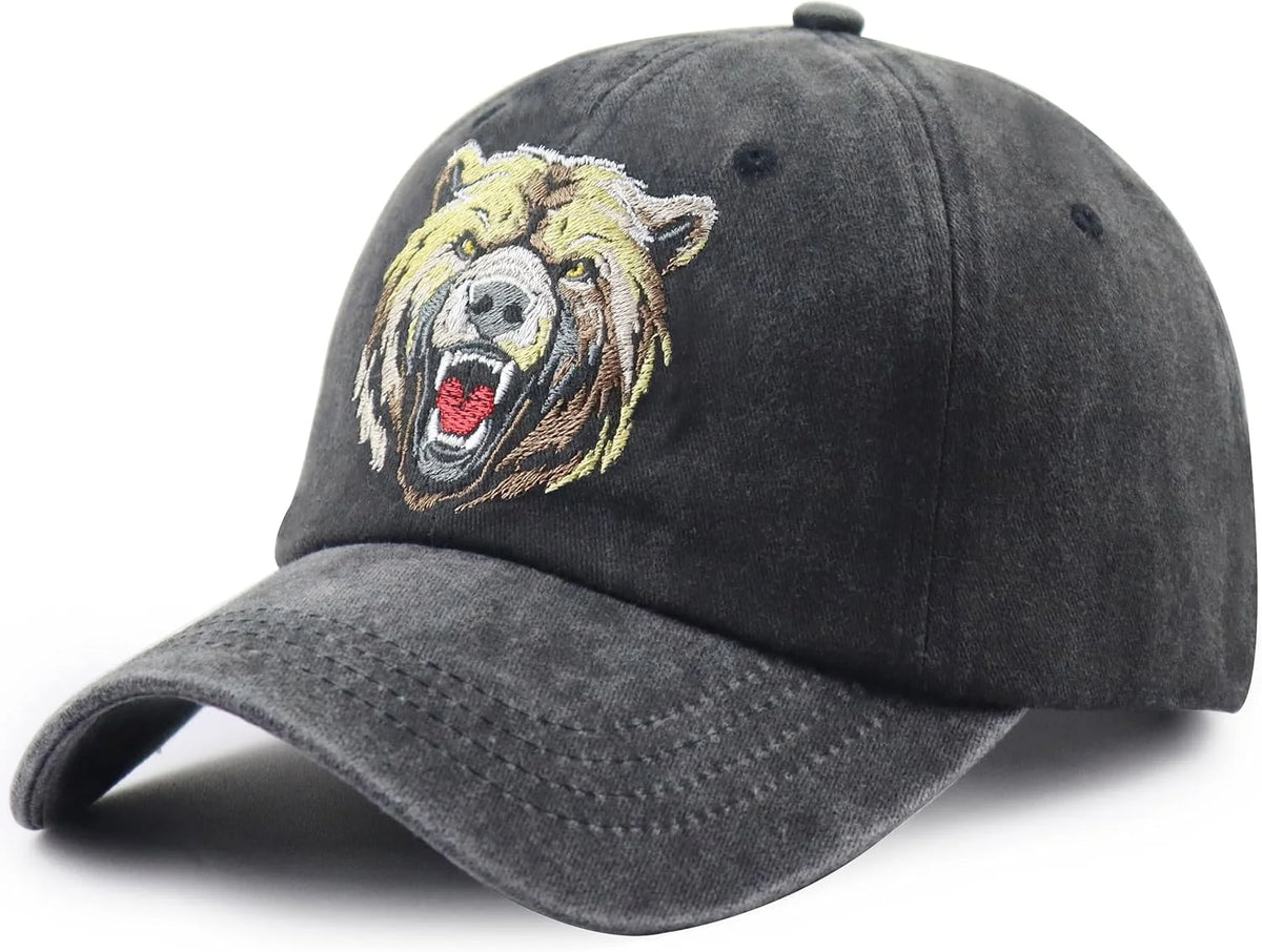 Unisex Adjustable Animal Hat for Men Women, Classic Cotton Wild Animals Embroidered Baseball Cap