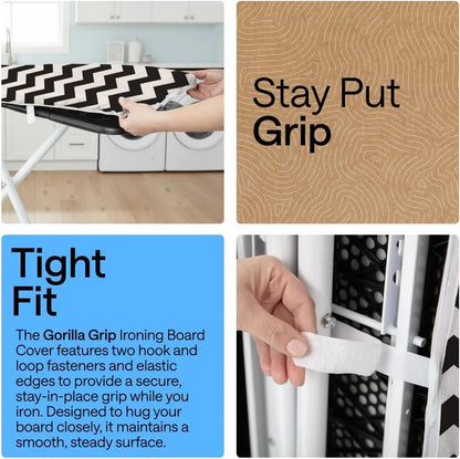 GORILLA GRIP Padded Ironing Board Cover, 15x54 Silver