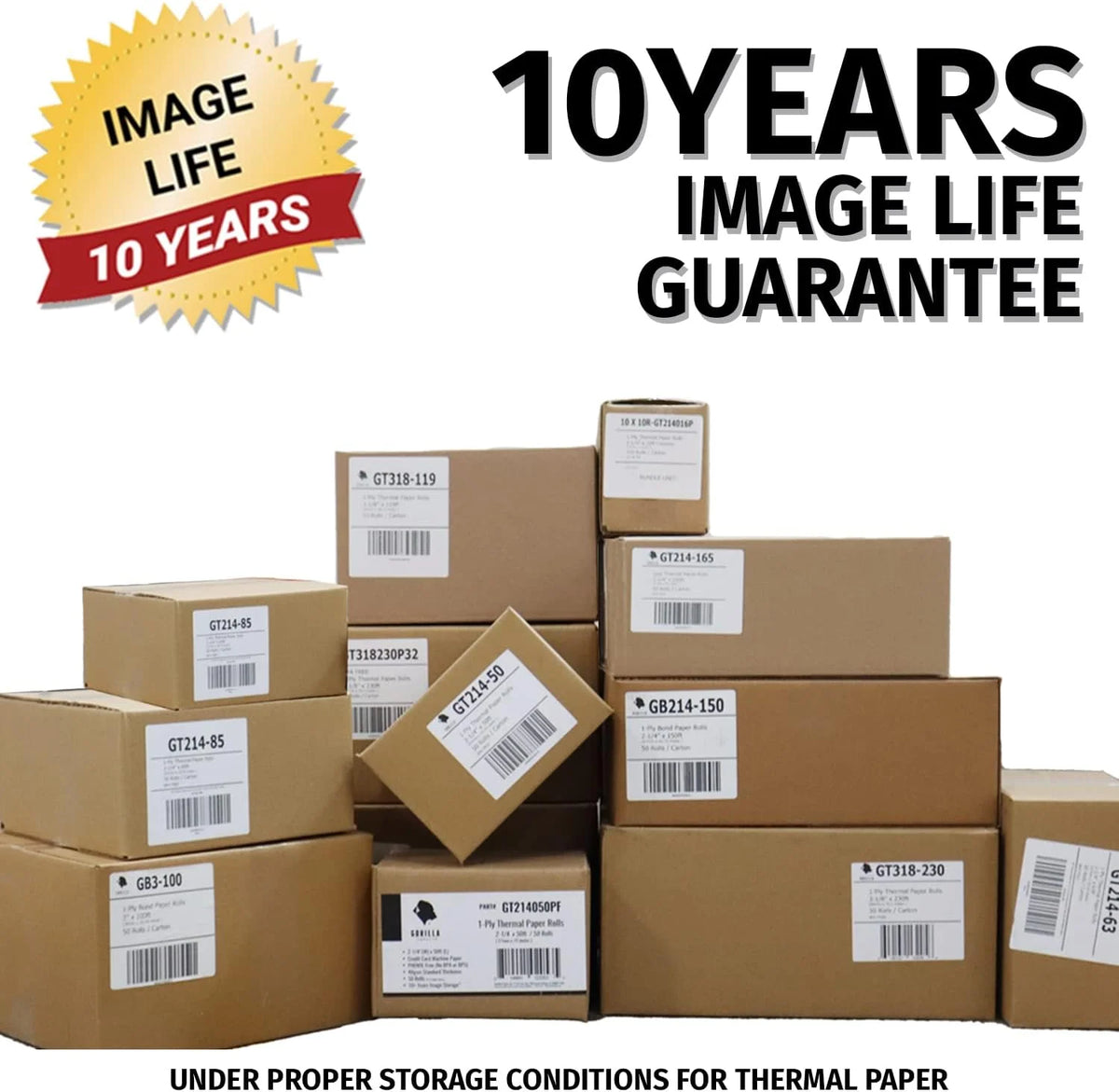 (50) Gorilla Supply 2 1/4 x 85 Thermal Paper Receipt Rolls Clover Mini Verifone VX510 VX570 FD50 T4220, 2.25 x 85 ft, POS/Cash Register Paper, BPA Free, 50 Rolls (Pack of 2)