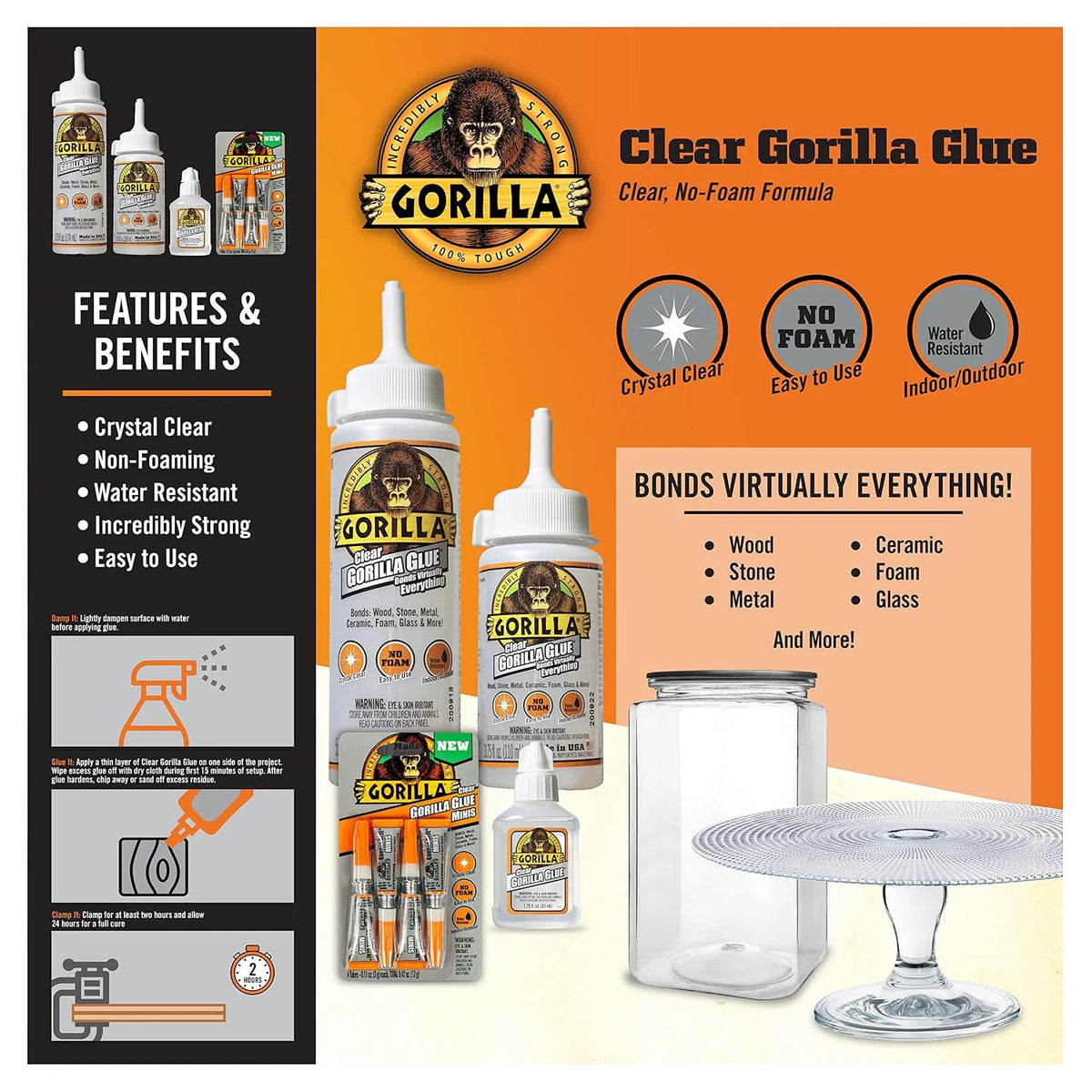 Gorilla Clear Glue, All Purpose, 1.75 oz Bottle