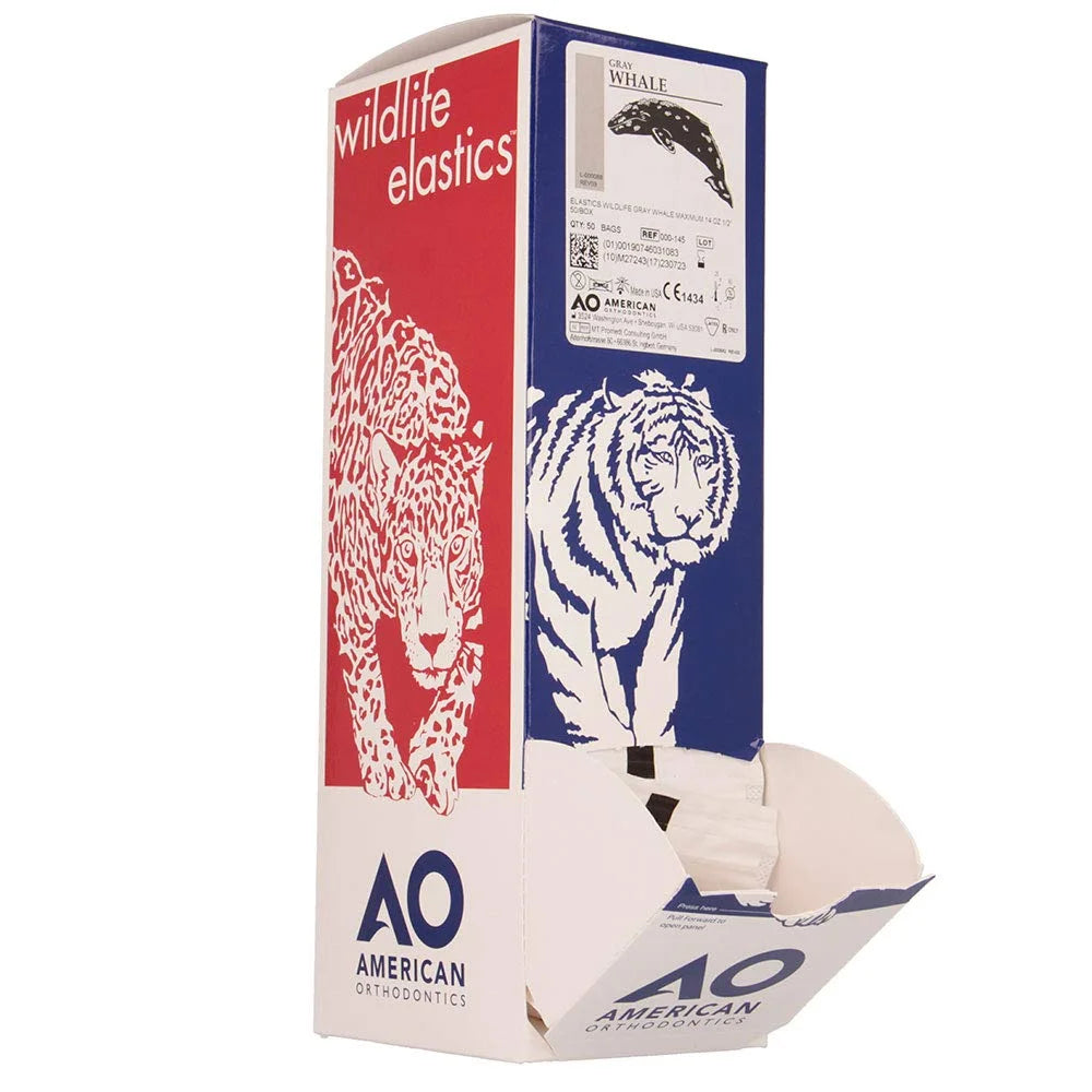 American Orthodontics Blue Whale Elastics, 5/16 in, 14 oz, Latex, Maximum