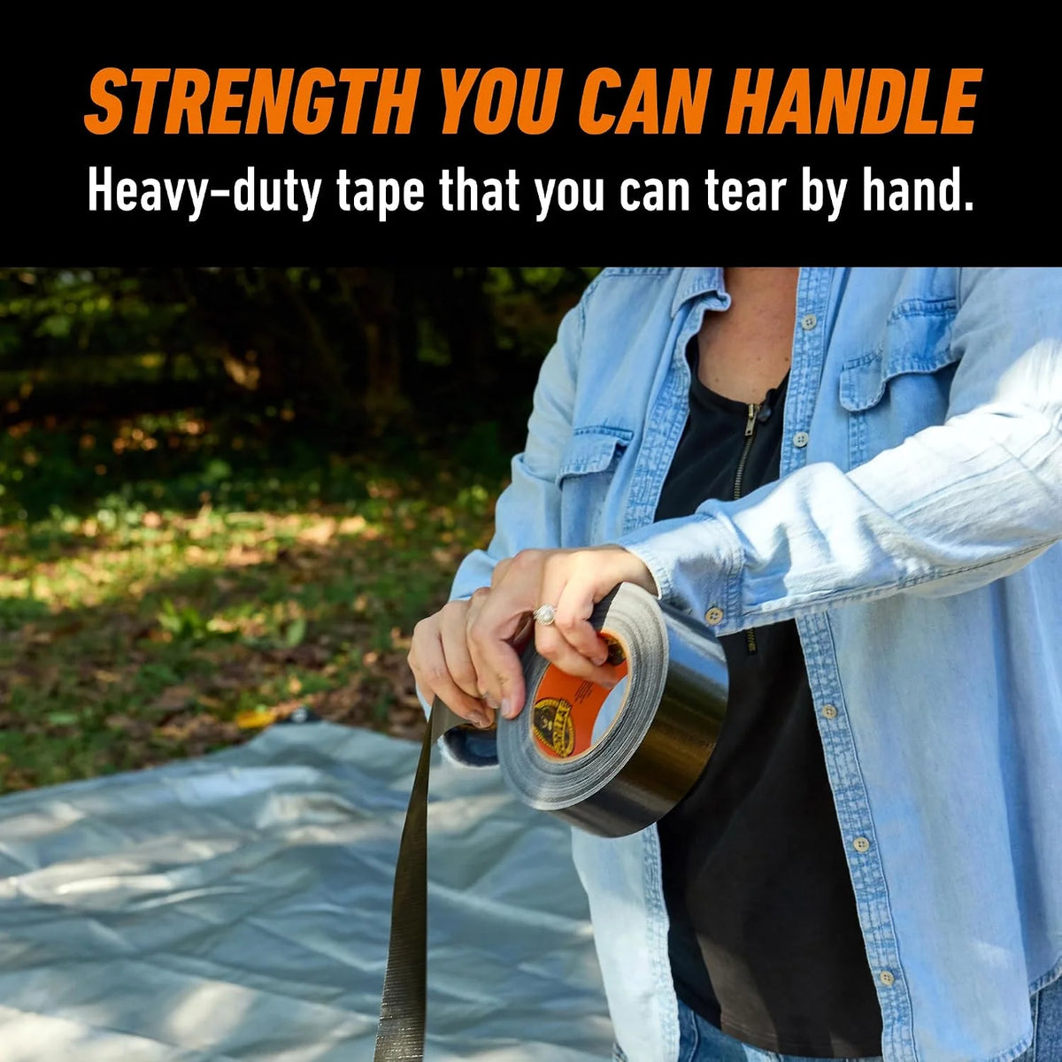 Gorilla Duct Tape, Black Tape, 1.88" x 35 yd (Pack of 6) - Heavy Duty and Weather Resistant for Indoor or Outdoor